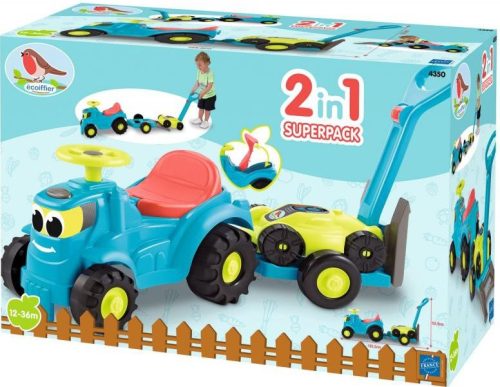 Écoiffier Garden&Seasons traktor bébitaxi fűnyíróval