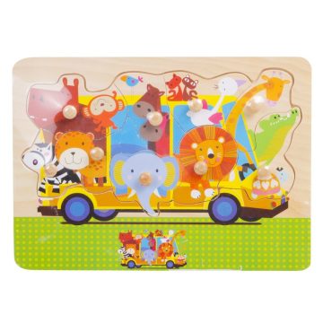 Fogantyús fa puzzle Állatok