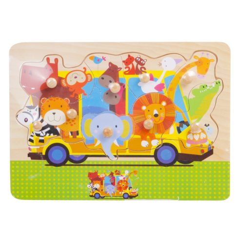 Fogantyús fa puzzle Állatok