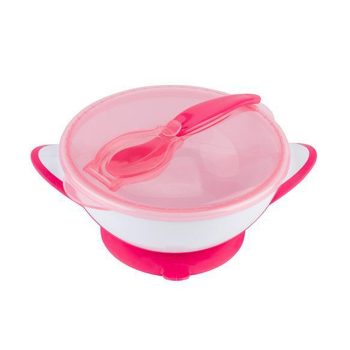   BabyOno tányér - tapadó aljú, fedeles, kanállal rószaszín 1063/03
