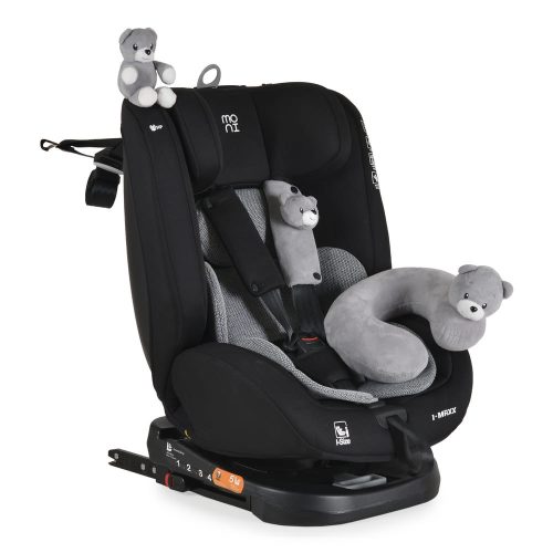 Moni i-MAXX autósülés, I-SIZE 40-150СМ, 360° ISOFIX,NYAKPÁRNA, JÁTÉKKAL - SZÜRKE
