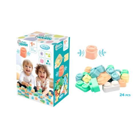 MOCHTOYS Play&Squish puha építőkocka 24 db-os 