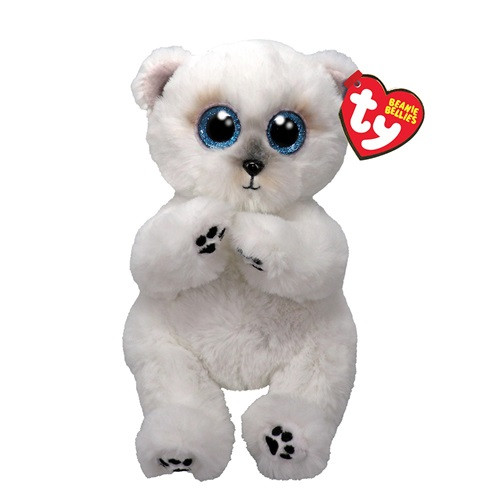 Ty Beanie Bellies plüss figura WUZZY, 15 cm - fehér maci