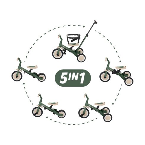 PETITE&MARS Multifunkciós tricikli 5in1 Turbo Misty Green