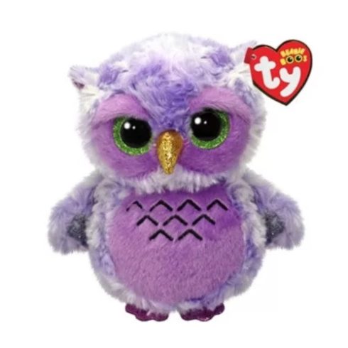 TY BOOS plüssfigura OWLIVIA - lila bagoly - 15cm