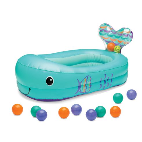 Infantino felfújható fürdőkád labdákkal hőmérséklet érzékelővel- bálna