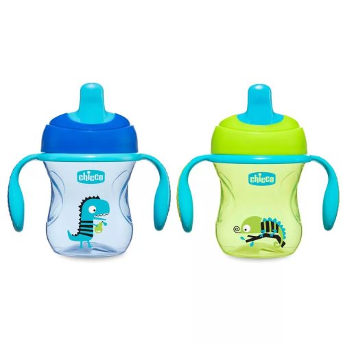 Chicco Training Cup 2in1 gyakorló-itatópohár kivehető szeleppel - fiús