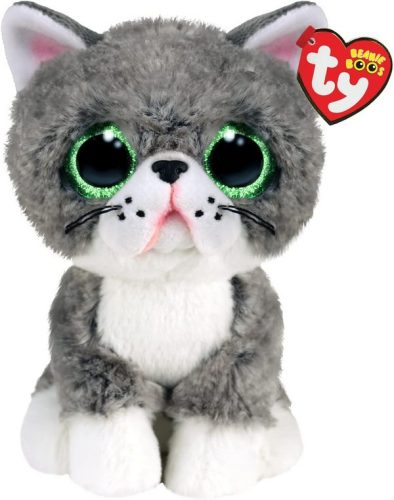 TY BOOS plüssfigura FERGUS -szürke macska- 15cm