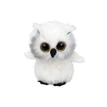 TY BOOS plüssfigura AUSTIN-fehér bagoly- 15cm