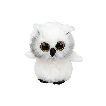 TY BOOS plüssfigura AUSTIN-fehér bagoly- 15cm