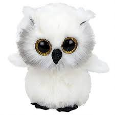 TY BOOS plüssfigura AUSTIN-fehér bagoly- 15cm