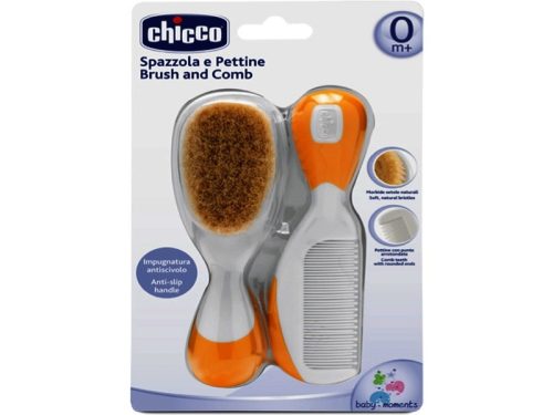 Chicco BabyMoments fésű és kefe természetes sörtékkel - kék