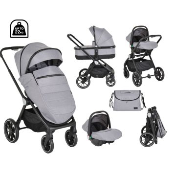 CANGAROO CHRISTIANO babakocsi szett 3in1 - 22kg - v.szürke