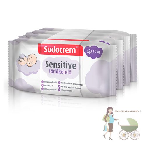 Sudocrem Sensitive Törlőkendő 4x55db