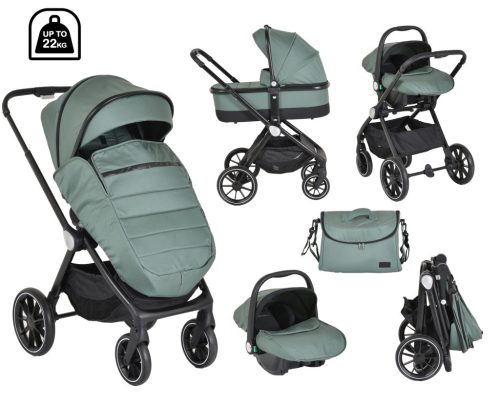 CANGAROO CHRISTIANO babakocsi szett 3in1 - 22kg - zöld