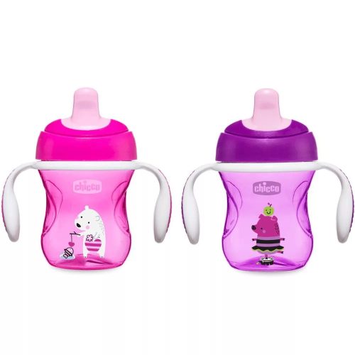 Chicco Training Cup 2in1 gyakorló-itatópohár kivehető szeleppel - lányos