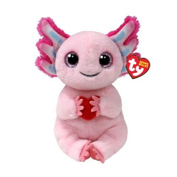   Ty Beanie Bellies plüss figura LOCKY, 15 cm - axolotl szívvel