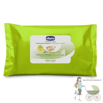  CHICCO  Frissítő és Védő Törlőkendő 20db citromfű olajjal és Crabwood faolajjal