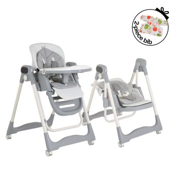 FUJI etetőszék és hinta 2in1 prémium huzattal SZÜRKE