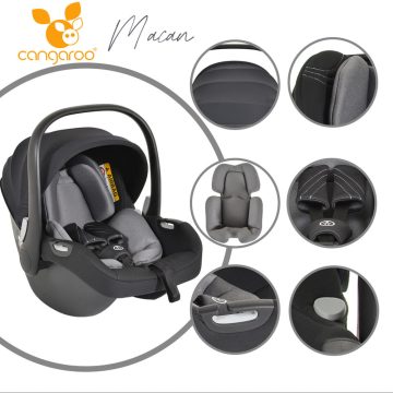 CANGAROO MACAN/HYDRA I-SIZE HORDOZÓ  SZÜRKE