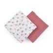PETITE&MARS Bambusz muszlin 2db-os kifogó Misty Rose Rainbow, 120 x 120 cm
