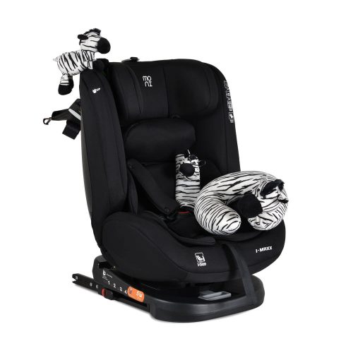 Moni i-MAXX autósülés, I-SIZE 40-150СМ, 360° ISOFIX,NYAKPÁRNA, JÁTÉKKAL - FEKETE