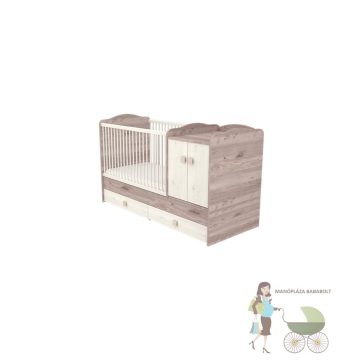 2 Ajtós maxi kombi gyermekágy VIKI - Krém - fűz