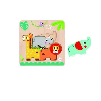 Tooky Toy: Többrétegű fa formakirakó - Állatok