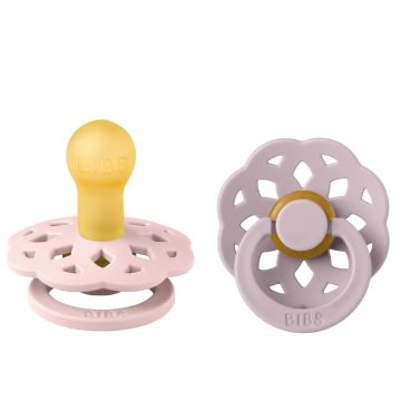   BIBS játszócumi – Boheme natúr kaucsuk 0-6 hó cseresznyevirág és hamvas lila 2 db