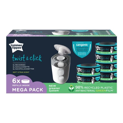 Tommee Tippee pelenkacsomagoló utántöltő 6db- Twist and Click és Sangenic TEC citrus