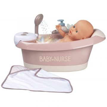   Smoby Baby Nurse: Baba fürdőkád és hidromasszázs-zuhanyzó - pasztell
