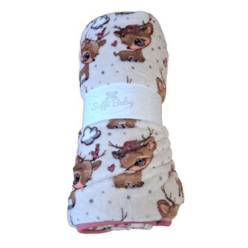 Soffi Baby takaró plüss dupla bézs őzike 75x100cm
