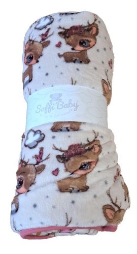 Soffi Baby takaró plüss dupla bézs őzike 75x100cm