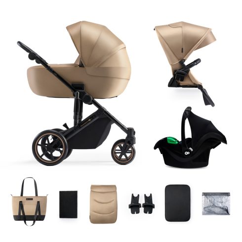 KINDERKRAFT SELECT Kombinált babakocsi 3in1 Prime 2 Sandrose Beige, Premium