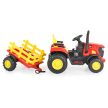 Moni Bo rancher elektromos traktor utánfutóval - piros