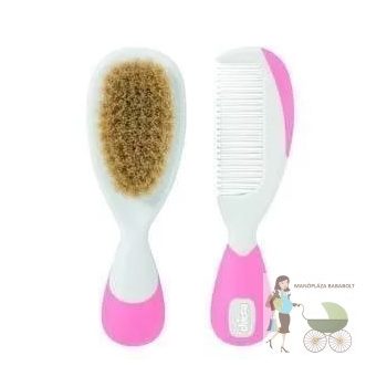   Chicco BabyMoments fésű és kefe természetes sörtékkel - rózsaszín