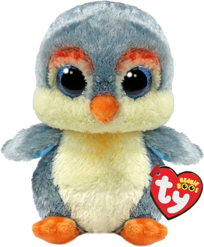 TY BOOS plüssfigura FISHER -szürke pingvin- 15cm