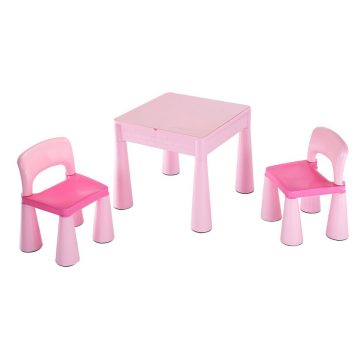   NEW BABY - multifunkciós asztalka két székkel - rózsaszín