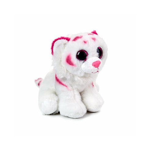 TY Beanie Babies plüssfigura TABOR - fehér/pink tigris -15cm
