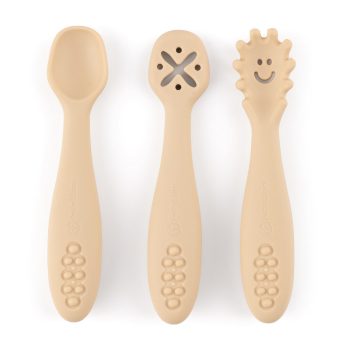   PETITE&MARS Szilikon gyakorló kanál szett 3 db Take&Match Desert Sand 6m+