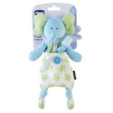 CHICCO Pocket Friend Elefánt szundikendő és cumitartó