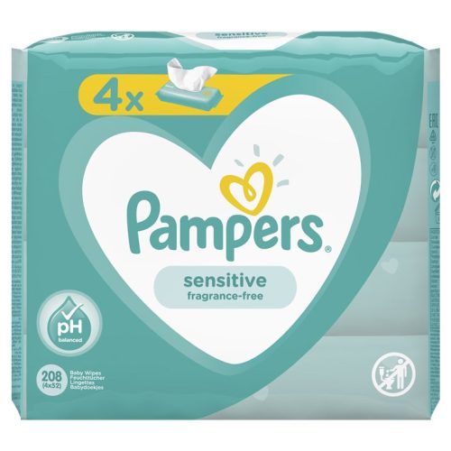 PAMPERS Sensitive 4x52 db popsitörlő