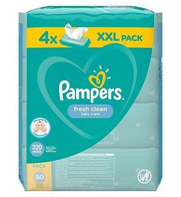 Pampers törlőkendő Fresh clean 4*80 lapos