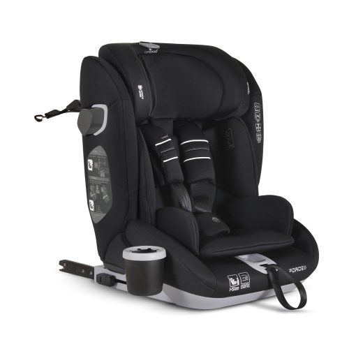 Cangaroo FORCE autósülés 76-150cm, ISOFIX, pohártartóval -Fekete