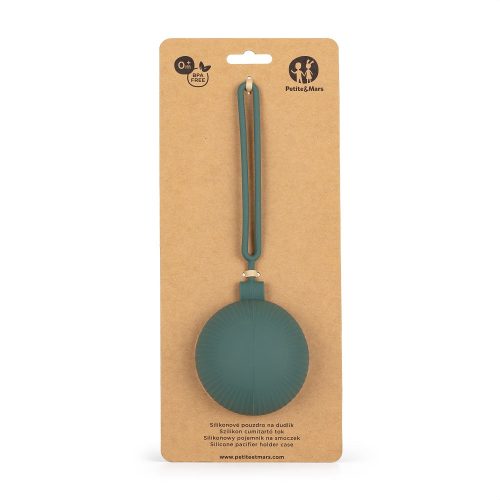 PETITE&MARS Szilikon cumitartó tok Misty Green 0m+