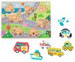 Tooky Toy: Könnyen fogható fa formakirakó - Járművek