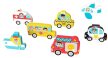 Tooky Toy: Könnyen fogható fa formakirakó - Járművek