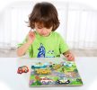 Tooky Toy: Könnyen fogható fa formakirakó - Járművek