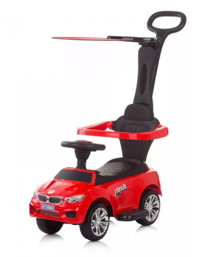 Chipolino Flash bébitaxi tolókarral és kupolával - red