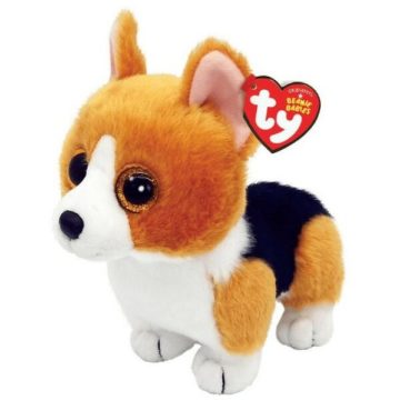 TY Beanie Babies plüssfigura COLIN - corgie kutya -15cm